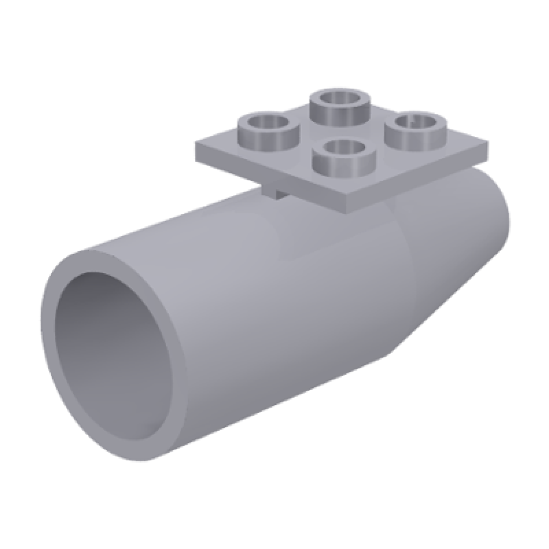 Motor Glad Groot 2x2 Dunne Plaat aan Bovenkant Light Bluish Gray